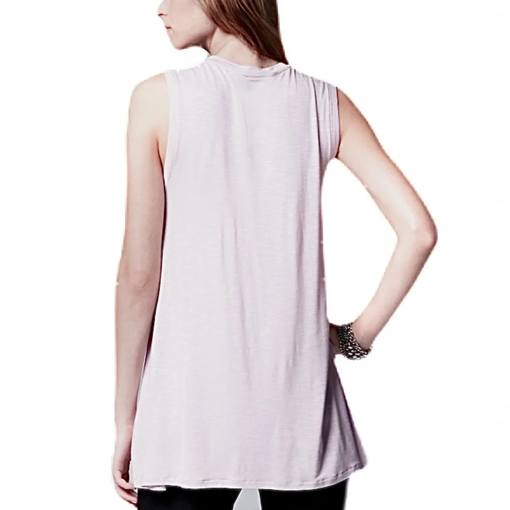 Simply Vera Vera Wang White Pintuck Flowy Tank Top Size MP